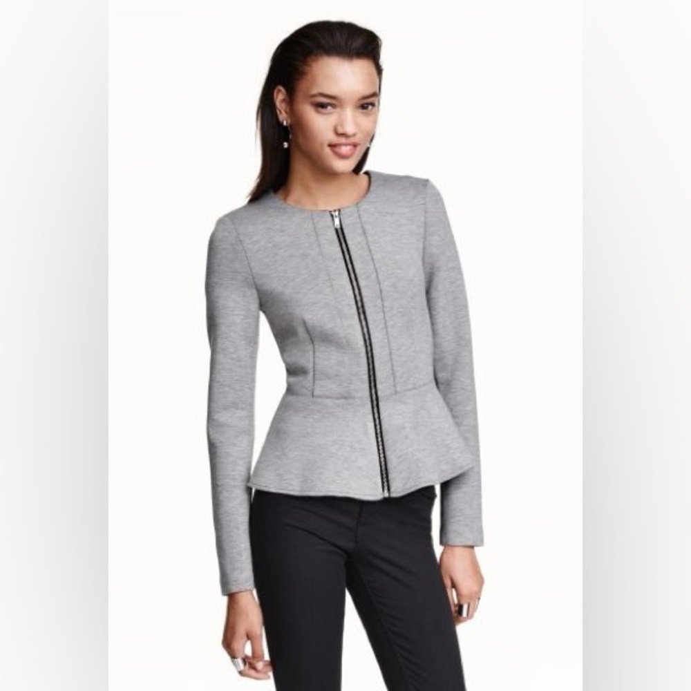 H&M Zippered Peplum Top/Jacket in Size 8